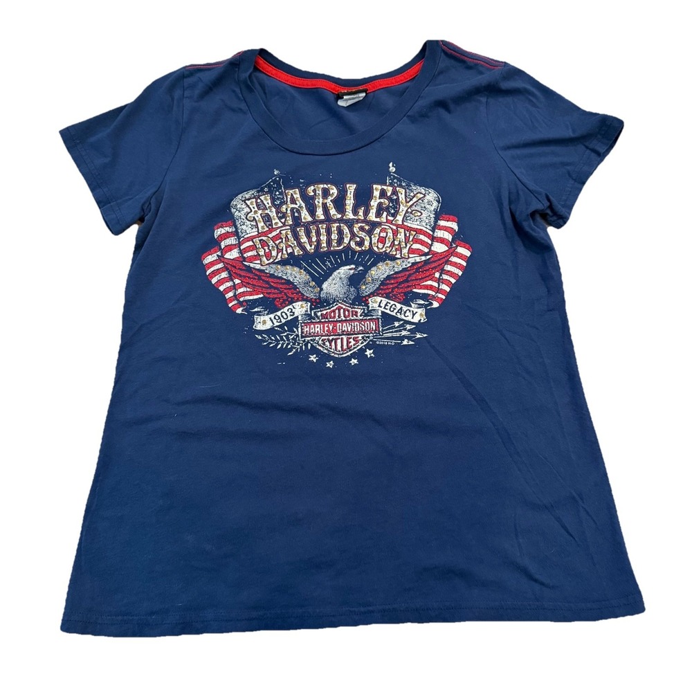 Women's Harley-Davidson Fort Worth Eagle Graphic Tee Size L Y2K  USA